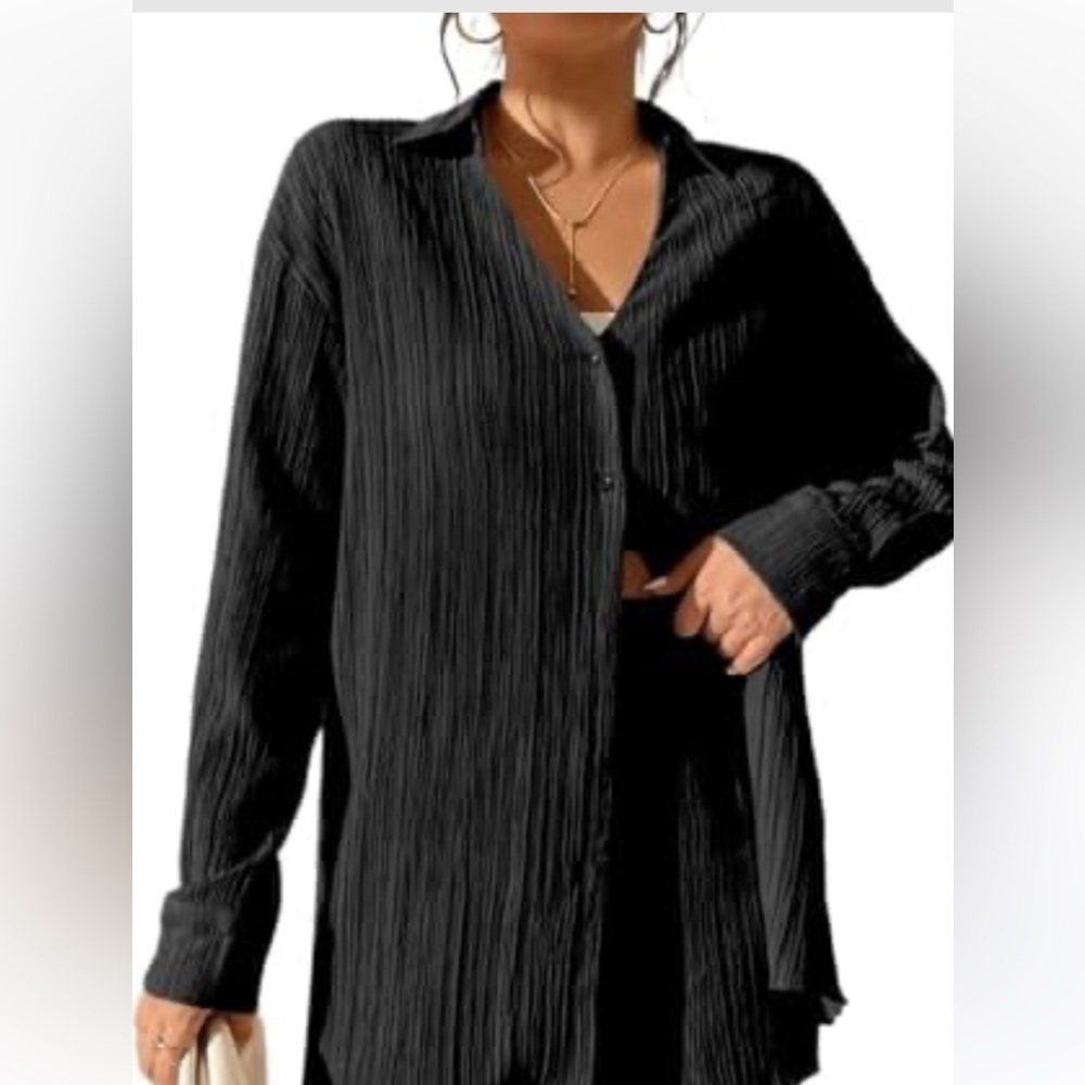 Women’s Black Button Down Shirt - Picture 2 of 4